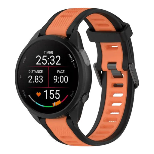 black-orange-garmin-instinct-e-(45mm)-watch-straps-nz-dual-colour-silicone-watch-bands-aus