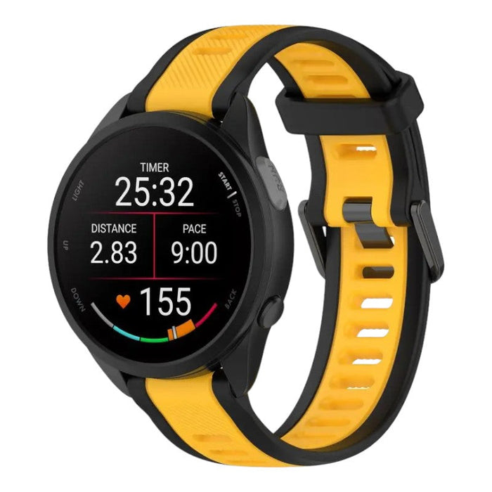 black-yellow-garmin-approach-s44-watch-straps-nz-dual-colour-silicone-watch-bands-aus