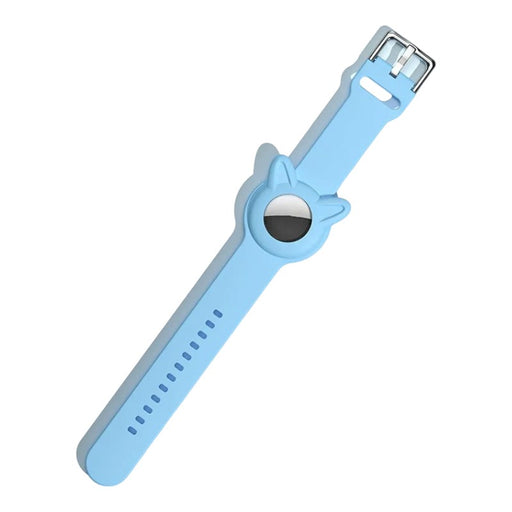 Childrens-Apple-AirTag-compatible-Silicone-Watch-Straps-Bunny-Style-nz-aus-blue