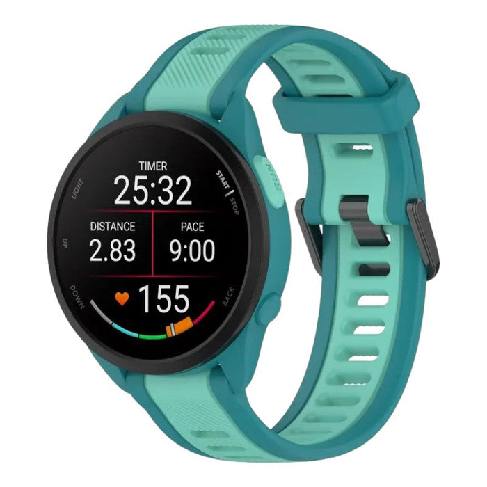 teal-huawei-watch-gt-5-(46mm)-watch-straps-nz-dual-colour-silicone-watch-bands-aus