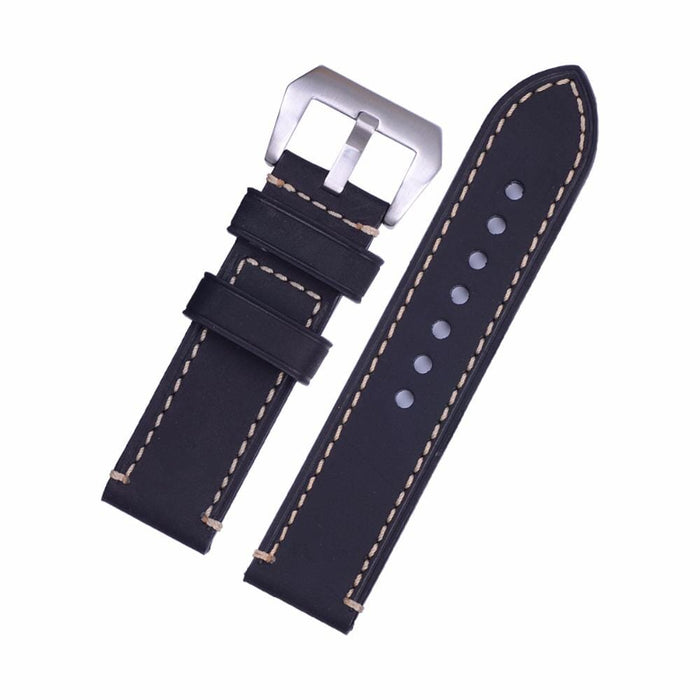 black-silver-buckle-garmin-vivoactive-5-watch-straps-nz-retro-leather-watch-bands-aus