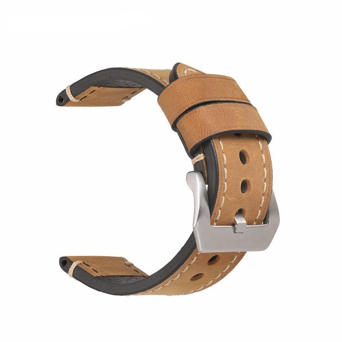 brown-silver-buckle-garmin-vivoactive-5-watch-straps-nz-retro-leather-watch-bands-aus