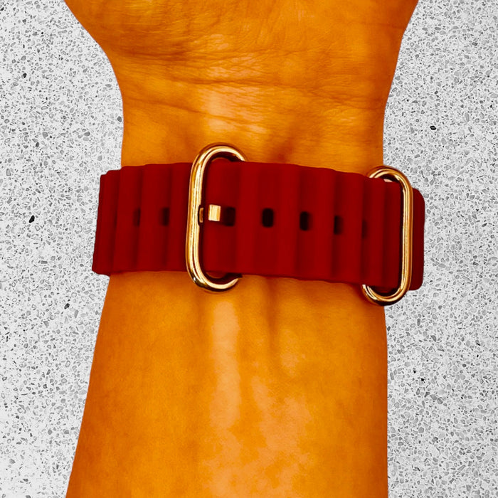 maroon-ocean-bands-garmin-instinct-e-(45mm)-watch-straps-nz-ocean-band-silicone-watch-bands-aus