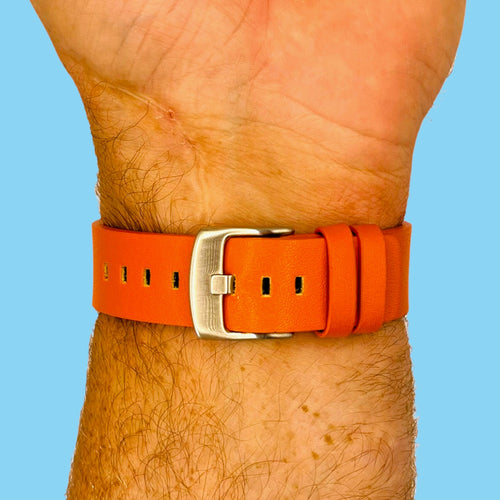 orange-silver-buckle-wahoo-elemnt-rival-watch-straps-nz-leather-watch-bands-aus