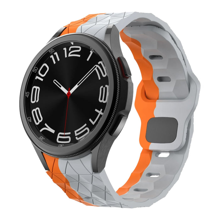 grey-orange-hex-pattern-coros-vertix-2-watch-straps-nz-silicone-football-pattern-watch-bands-aus