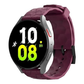 maroon-hex-patternsamsung-galaxy-watch-6-classic-(43mm)-watch-straps-nz-silicone-football-pattern-watch-bands-aus