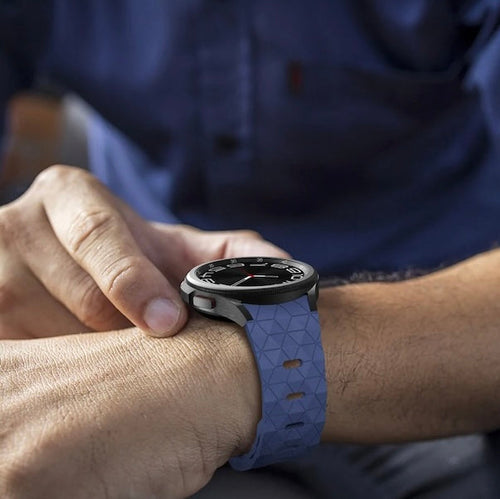 navy-blue-hex-pattern-garmin-enduro-2-watch-straps-nz-silicone-football-pattern-watch-bands-aus