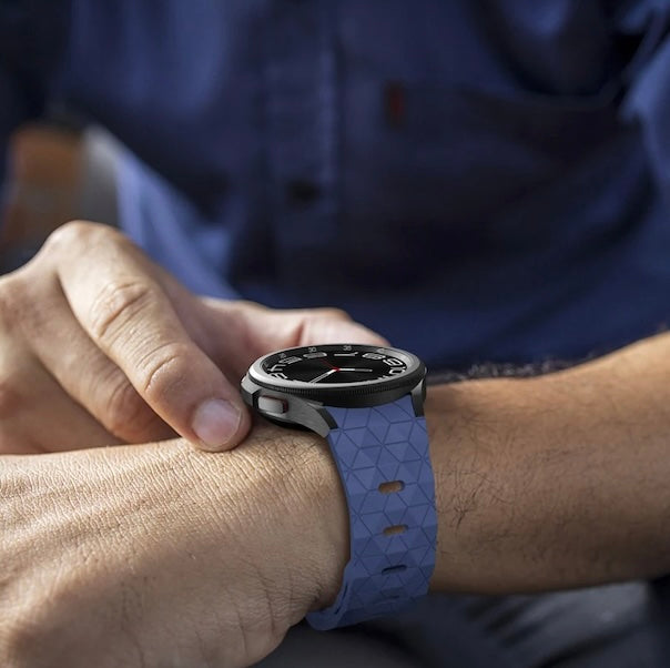 navy-blue-hex-pattern-withings-scanwatch-(38mm)-watch-straps-nz-silicone-football-pattern-watch-bands-aus