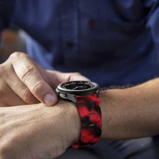 red-camo-hex-patternticwatch-e3-watch-straps-nz-silicone-football-pattern-watch-bands-aus