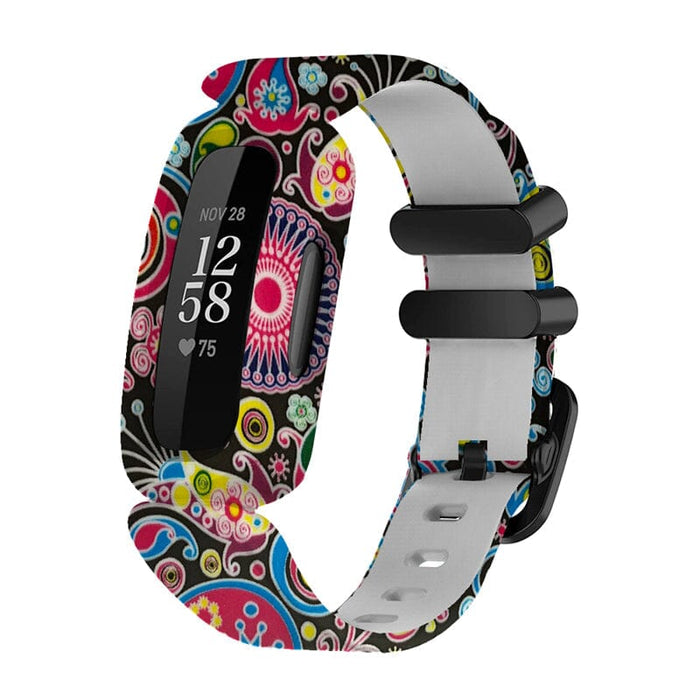 Silicone Pattern Fitbit Inspire 2 compatible Watch Straps