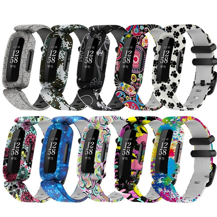 Silicone Pattern Fitbit Inspire 2 compatible Watch Straps