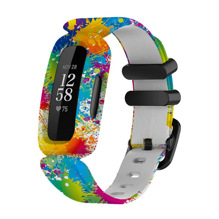 replacement-Silicone-Fitbit-Ace-3-watch-straps-paint-splat